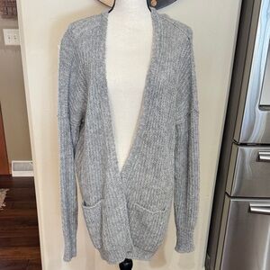 Free People Heather Gray Open Cardigan